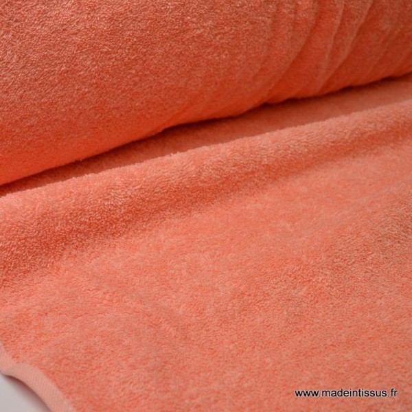 Tissu Eponge 100% coton corail lisiere cousue. - Photo n°1