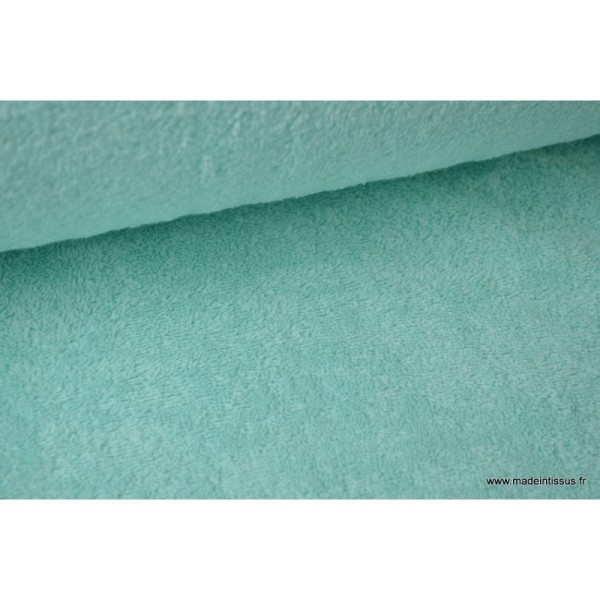 Tissu Eponge 100% coton menthe lisiere cousue. - Photo n°3