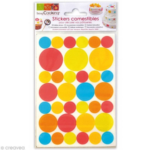 Stickers alimentaire Pois - 35 stickers comestibles - Photo n°1