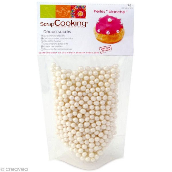 Décors sucre gâteaux - Perles Blanche - 60 g - Photo n°1