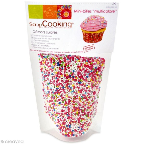 Décors sucre gâteaux - Mini billes Multicolore - 85 g - Photo n°1