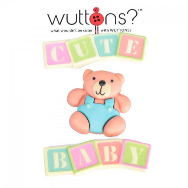 Assortiment 3 boutons Baby & ourson - Photo n°2