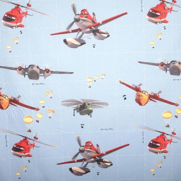 Tissu coton enfant Planes & parachutes - A la coupe - Photo n°2