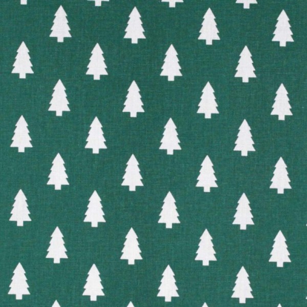 Tissu coton cretonne mini sapins - Vert sapin - Photo n°1