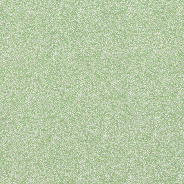 Tissu coton fines feuilles - Vert- Par 50cm - Photo n°1