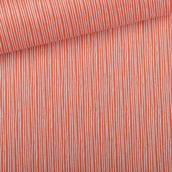 Tissu rayure courbe - Orange - A la coupe - Oeko-Tex® - Photo n°1