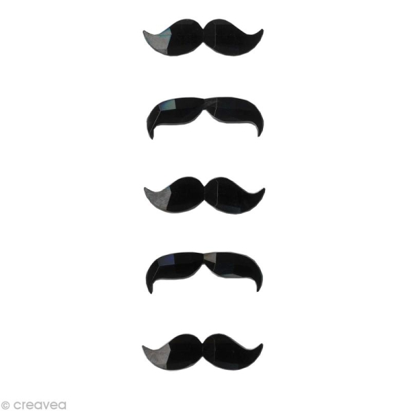 Moustache en strass noir 4 cm x 5 - Photo n°1