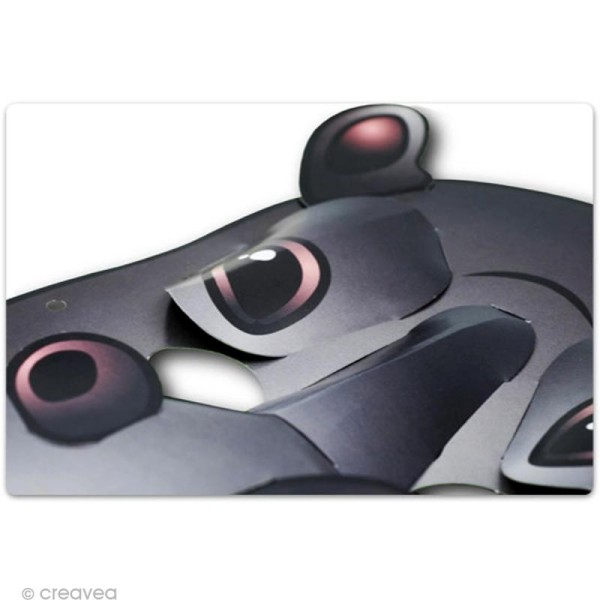 Masque 3D à monter - Hippopotame 26 cm - Photo n°2