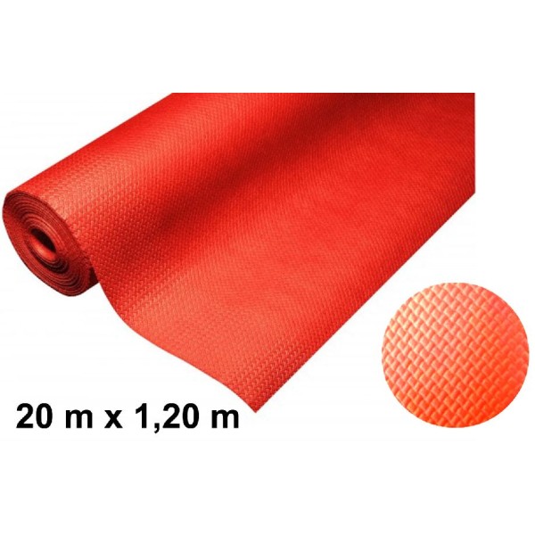 Nappe en papier gaufrée rouge (1.20 x 20 mètres) - Photo n°1