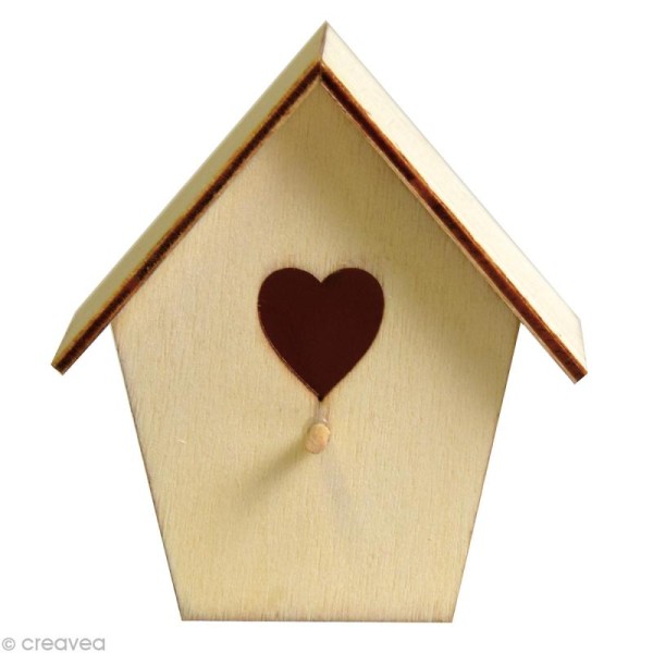 Nichoir miniature en bois Coeur x 2 - Photo n°1