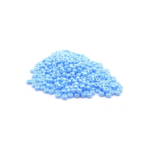 Perles de rocaille lustre  2,5mm - 9/0 bleu aqua 10g - Europe - Photo n°1