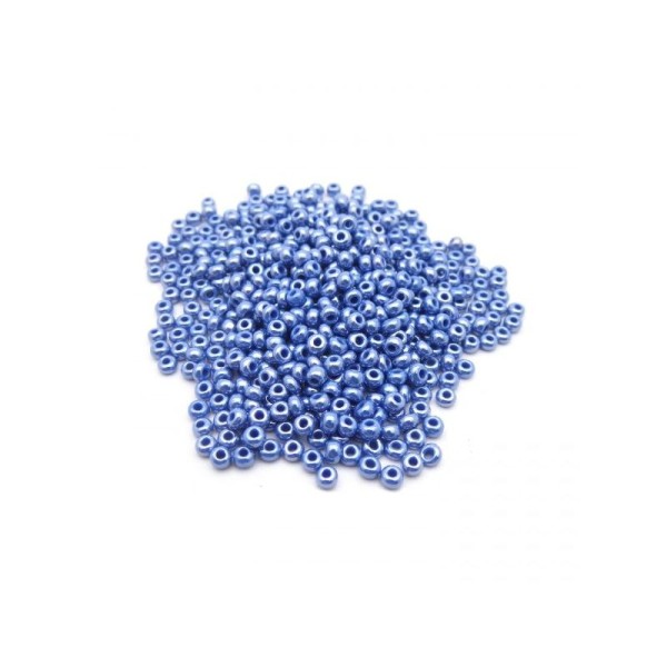 Perles de rocaille lustre  2,5mm - 9/0 bleu pétrole 10g - Europe - Photo n°1