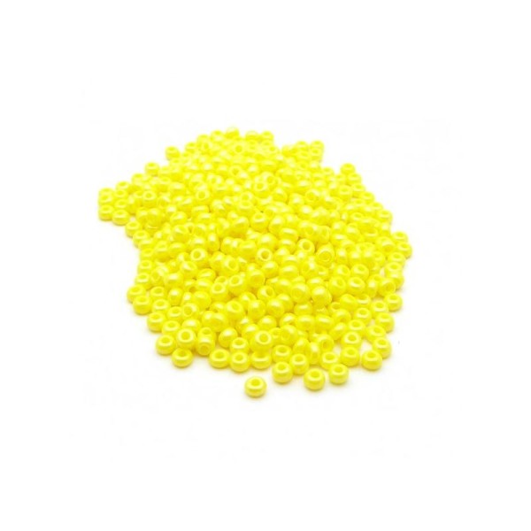 Perles de rocaille nacré  2,5mm - 9/0 jaune 10g - Europe - Photo n°1