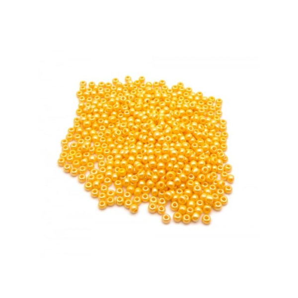 Perles de rocaille nacré  2,5mm - 9/0 orange 10g - Europe - Photo n°1