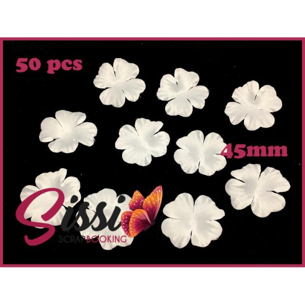 Maxi lot 50 fleurs tissu ivoire écru mariage robe de mariée customisation 45mm - Photo n°1