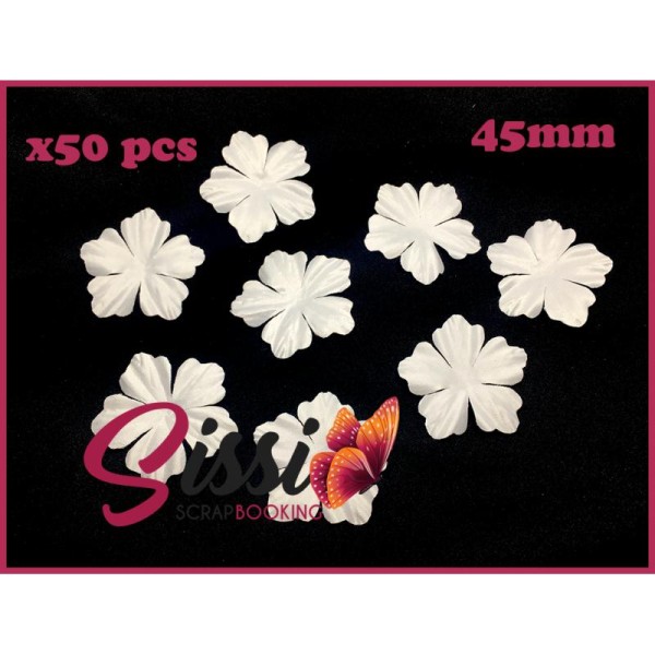 Maxi lot 50 fleurs tissu ivoire écru mariage robe de mariée  customisation 45mm - Photo n°1