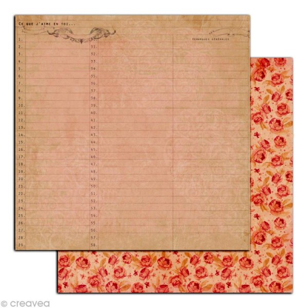 Papier scrapbooking Cupidon - Set 6 feuilles 30,5 x 30,5 cm - Recto Verso - Photo n°5