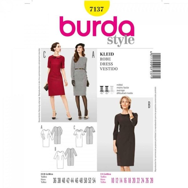 Patron de robe femme, Burda 7137 - Cousu Main saison 3 - Photo n°1