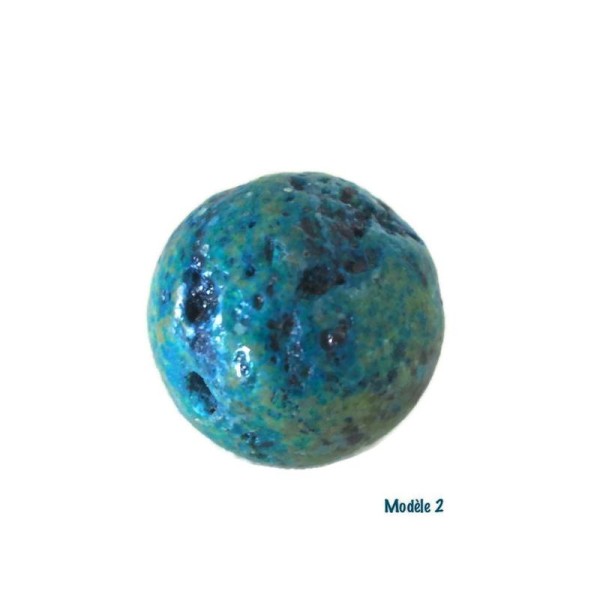 Perle de chrysocolle ronde 20mm - MODÈLE 2 - Photo n°1
