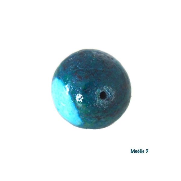 Perle de chrysocolle ronde 20mm - MODÈLE 3 - Photo n°1
