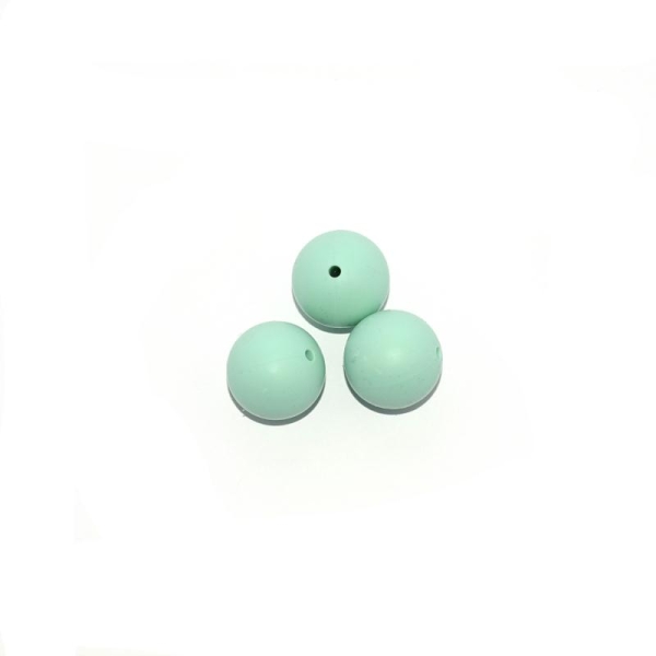 Perle silicone 20 mm ronde vert - Photo n°1