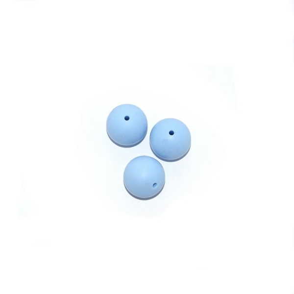 Perle silicone 20 mm ronde bleu - Photo n°1