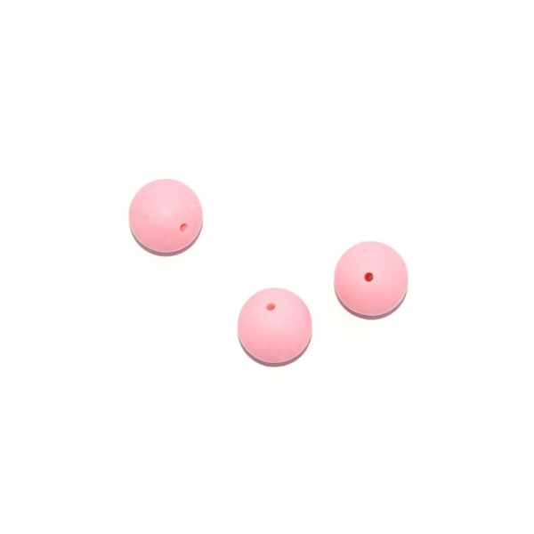 Perle silicone 20 mm ronde rose - Photo n°1