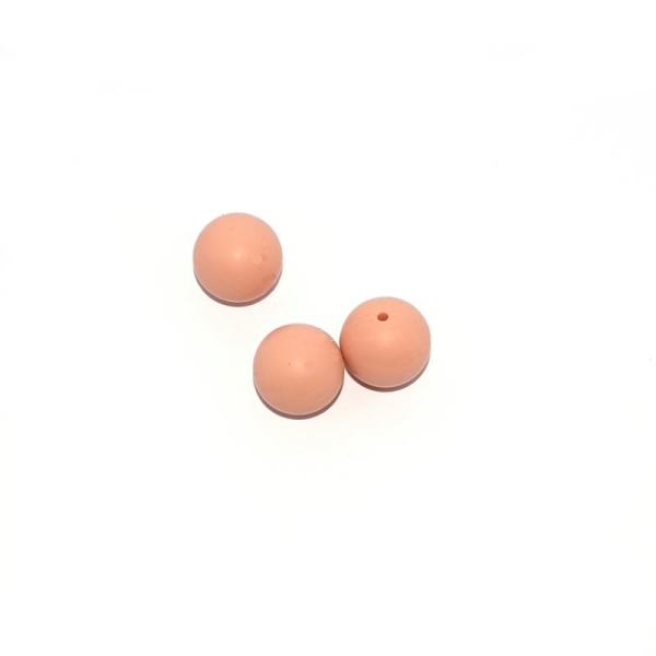 Perle silicone 20 mm ronde beige - Photo n°1