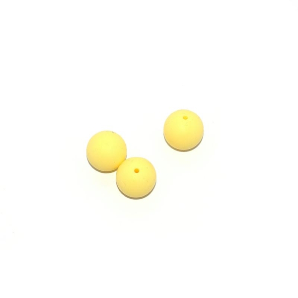 Perle silicone 20 mm ronde jaune - Photo n°1