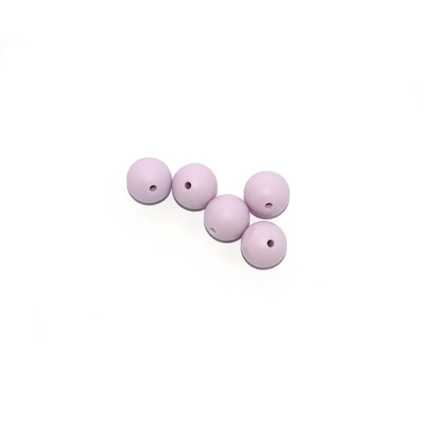 Perle silicone 15 mm ronde violet - Photo n°1