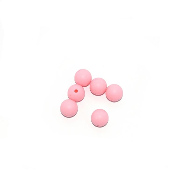 Perle silicone 12 mm ronde rose - Photo n°1