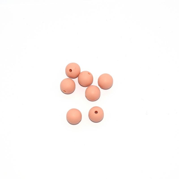 Perle silicone 12 mm ronde beige - Photo n°1