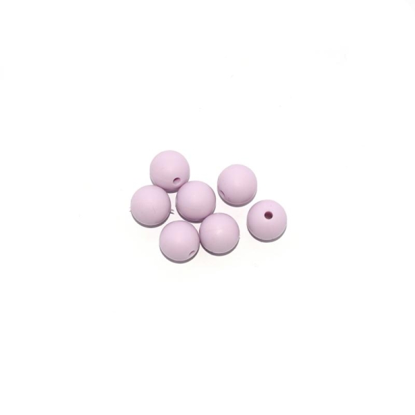 Perle silicone 12 mm ronde violet - Photo n°1