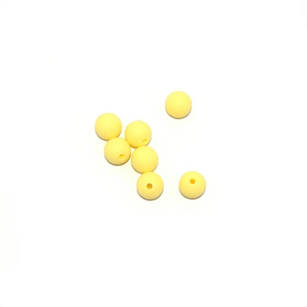 Perle silicone 12 mm ronde jaune - Photo n°1