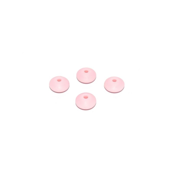 Perle lentille silicone 10 mm rose - Photo n°1