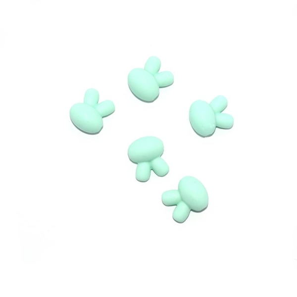 Perle silicone lapin 15x18 mm vert - Photo n°1
