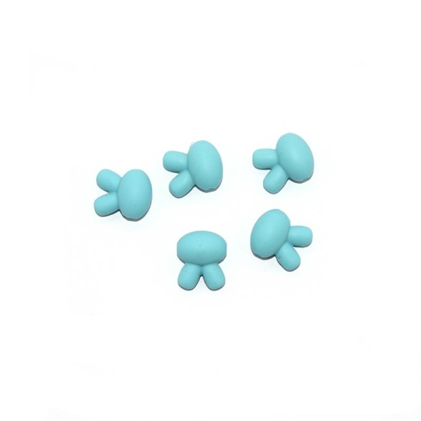 Perle silicone lapin 15x18 mm turquoise - Photo n°1