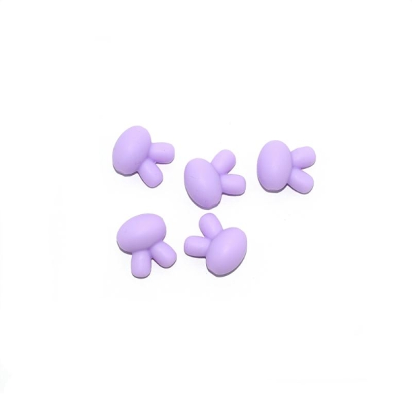 Perle silicone lapin 15x18 mm violet - Photo n°1