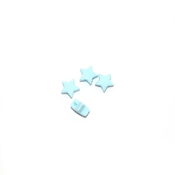 Perle silicone étoile 10x20 mm bleu - Photo n°1