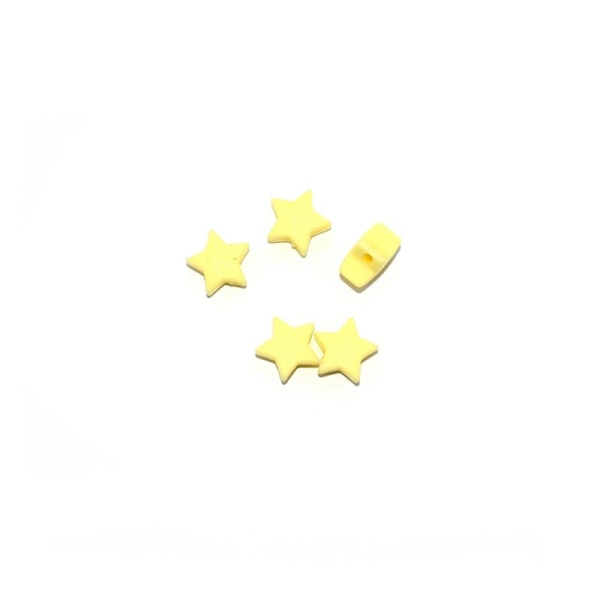Perle silicone étoile 10x20 mm jaune - Photo n°1