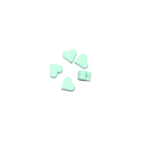Perle silicone coeur 10x20 mm vert - Photo n°1