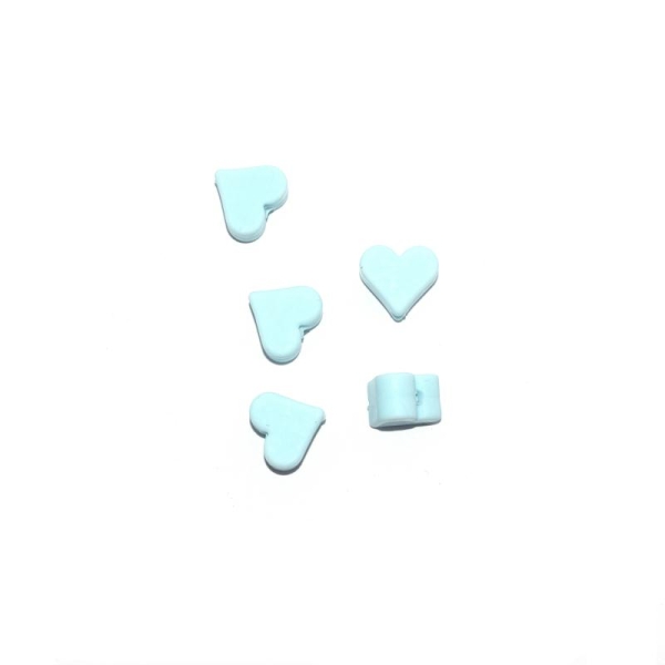 Perle silicone coeur 10x20 mm bleu - Photo n°1
