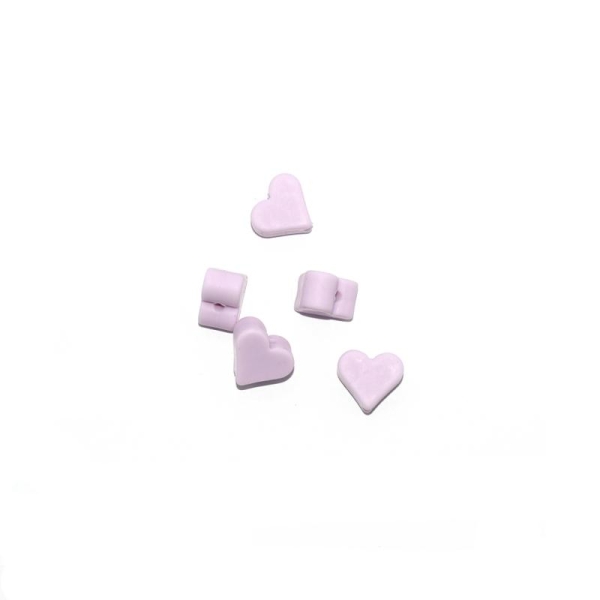 Perle silicone coeur 10x20 mm violet - Photo n°1
