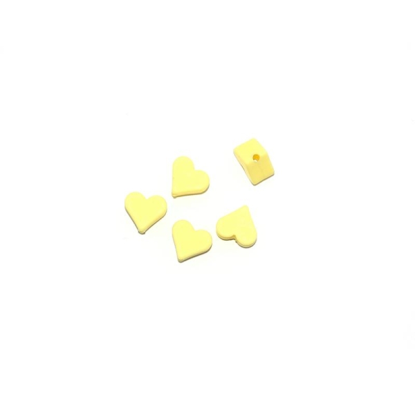 Perle silicone coeur 10x20 mm jaune - Photo n°1