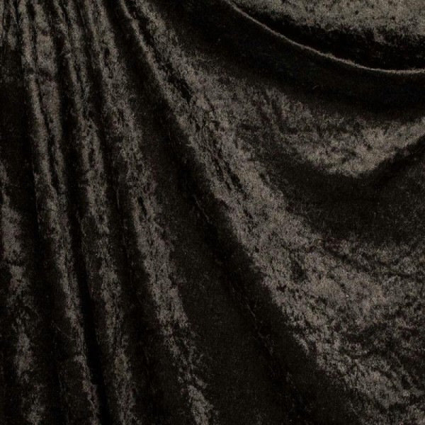 Tissu panne de velours - Noir - Photo n°1