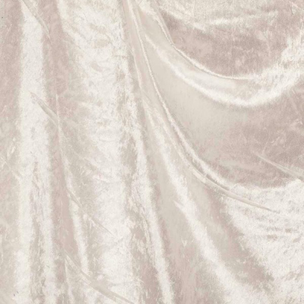 Tissu panne de velours - Blanc cassé - Photo n°1
