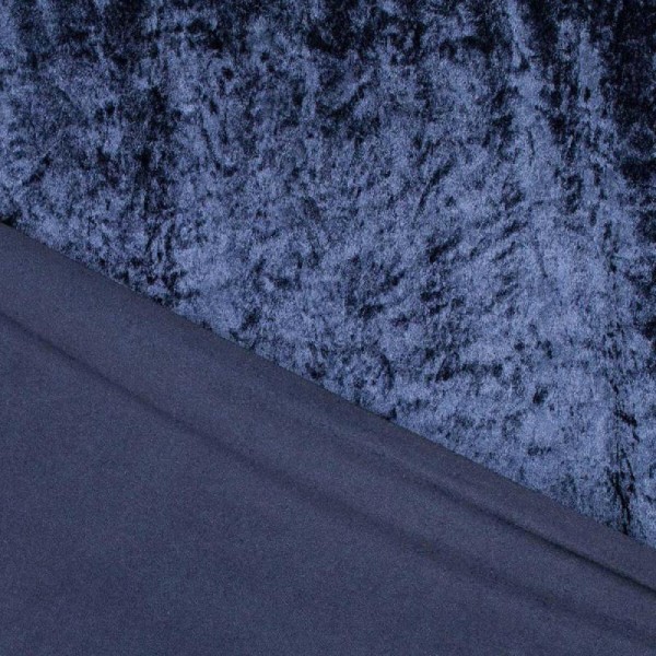Tissu panne de velours - Bleu marine - Photo n°2