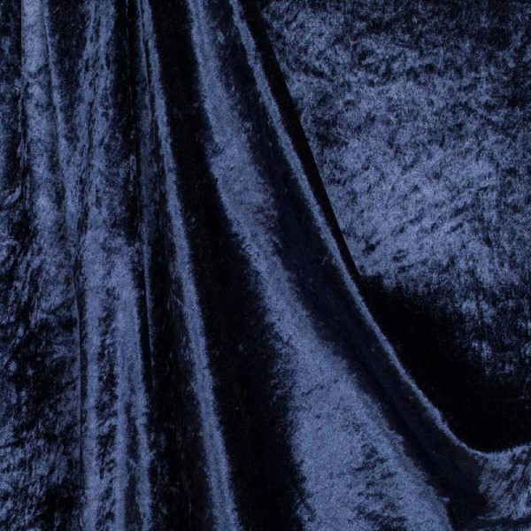 Tissu panne de velours - Bleu marine - Photo n°1