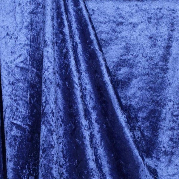 Tissu panne de velours - Bleu roi - Photo n°2