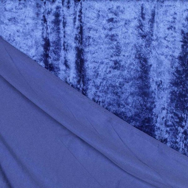 Tissu panne de velours - Bleu roi - Photo n°3